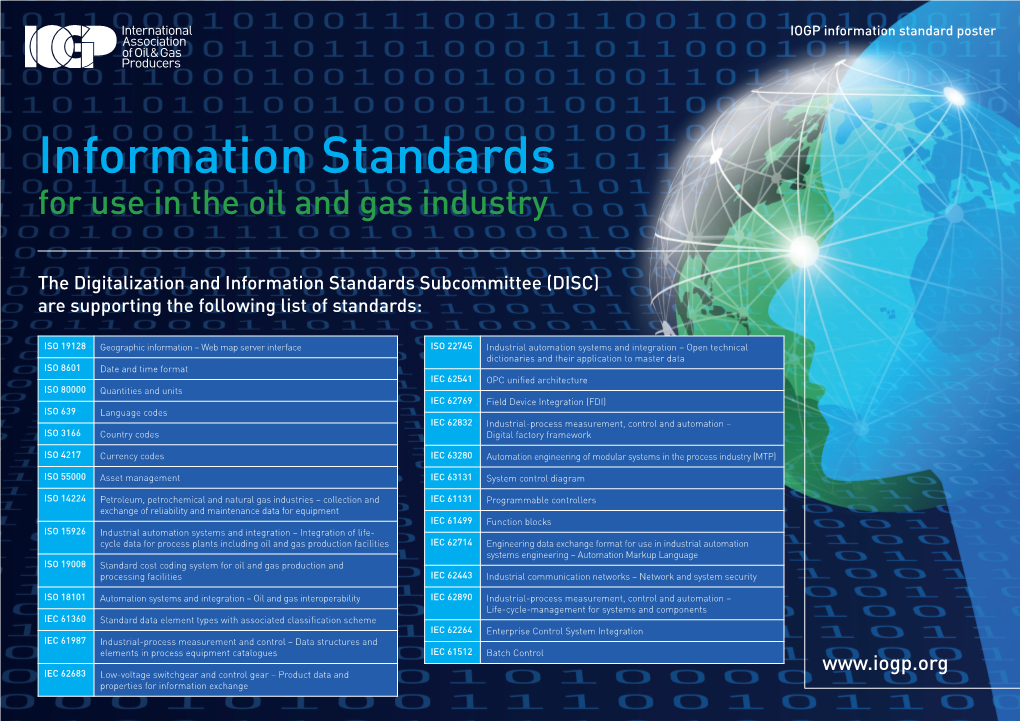 Information Standards for Use in the Oil and Gas Industry