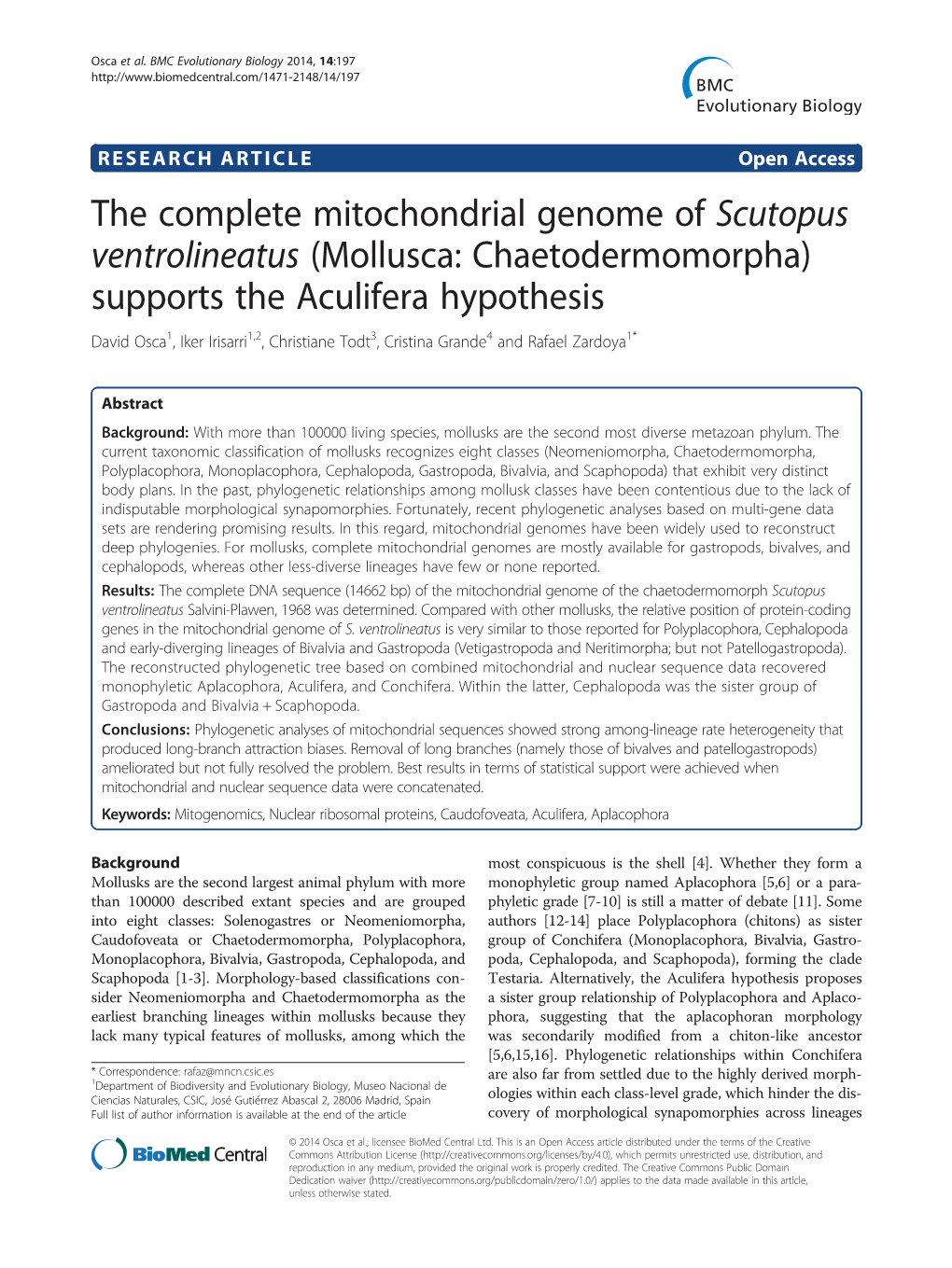 BMC Evolutionary Biology 2014, 14:197