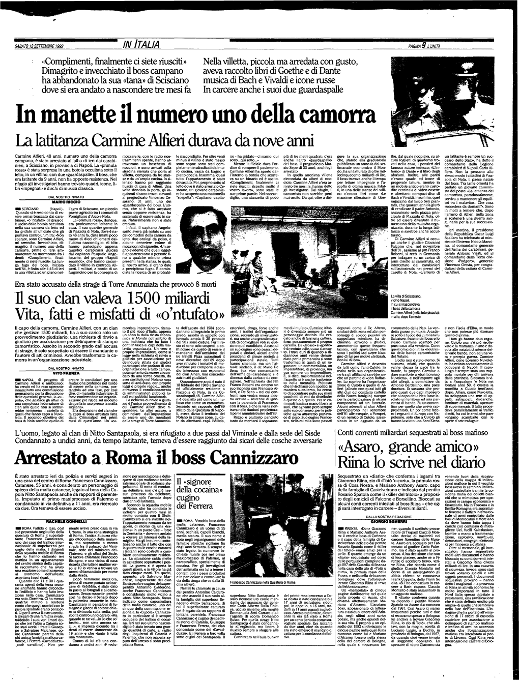 In Manette Il Numero Uno Della Camorra La Latitanza Carmine Alfieri Durava Da Nove Anni