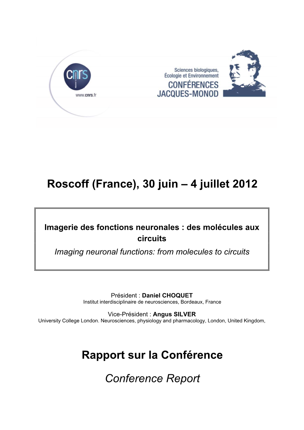 4 Juillet 2012 Rapport Sur La Conférence