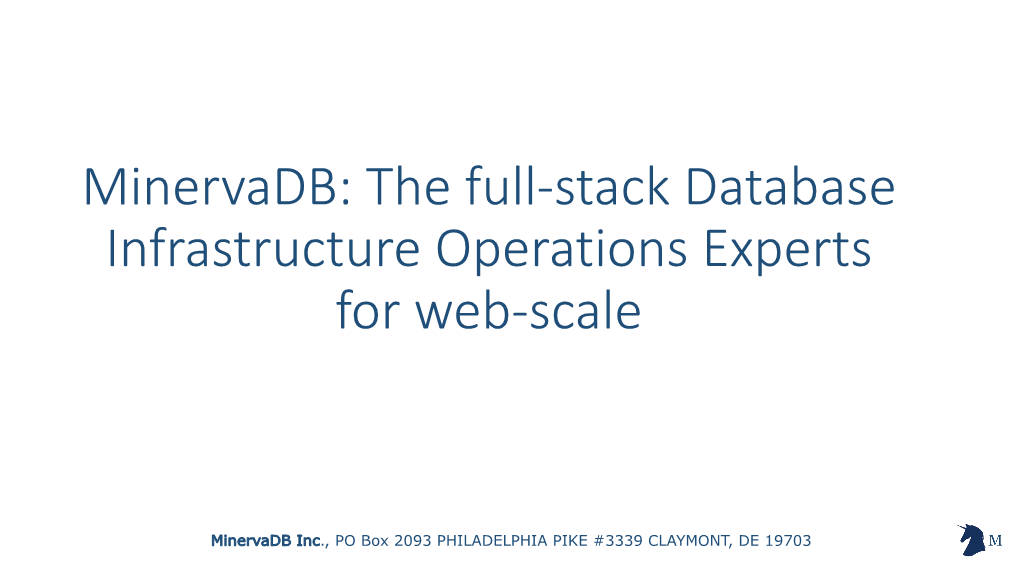 The Full-Stack Database Infrastructure Operations Experts for Web-Scale