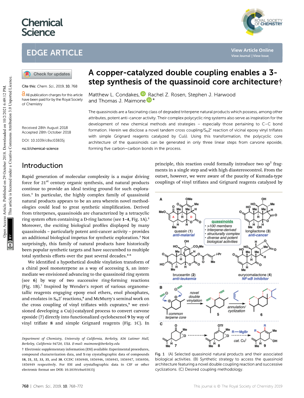 A Copper-Catalyzed Double Coupling Enables a 3-Step Synthesis of The