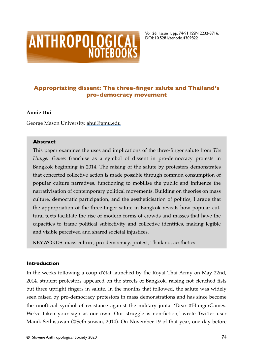 The Three-Finger Salute and Thailand's Pro-Democracy Movement