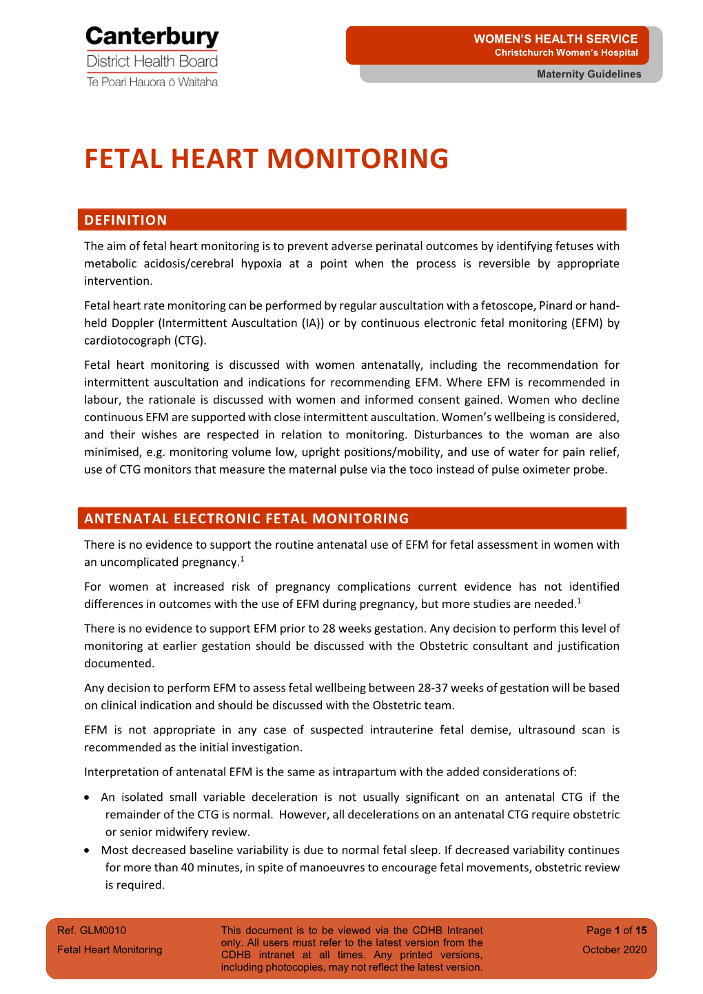 Fetal Heart Monitoring