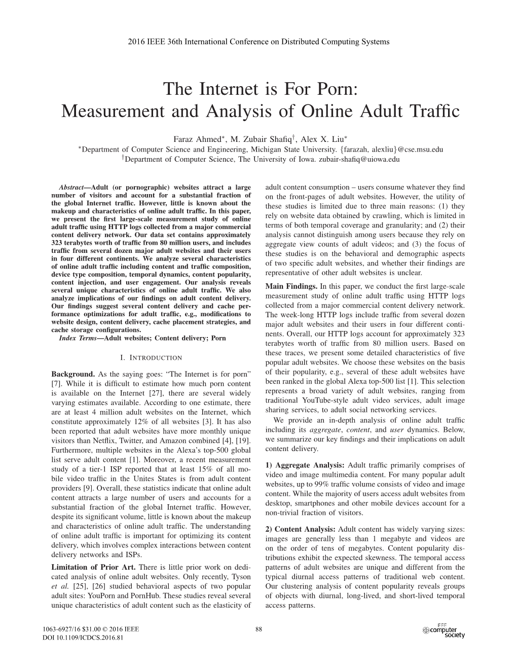 The Internet Is for Porn: Measurement and Analysis of Online Adult Traffic