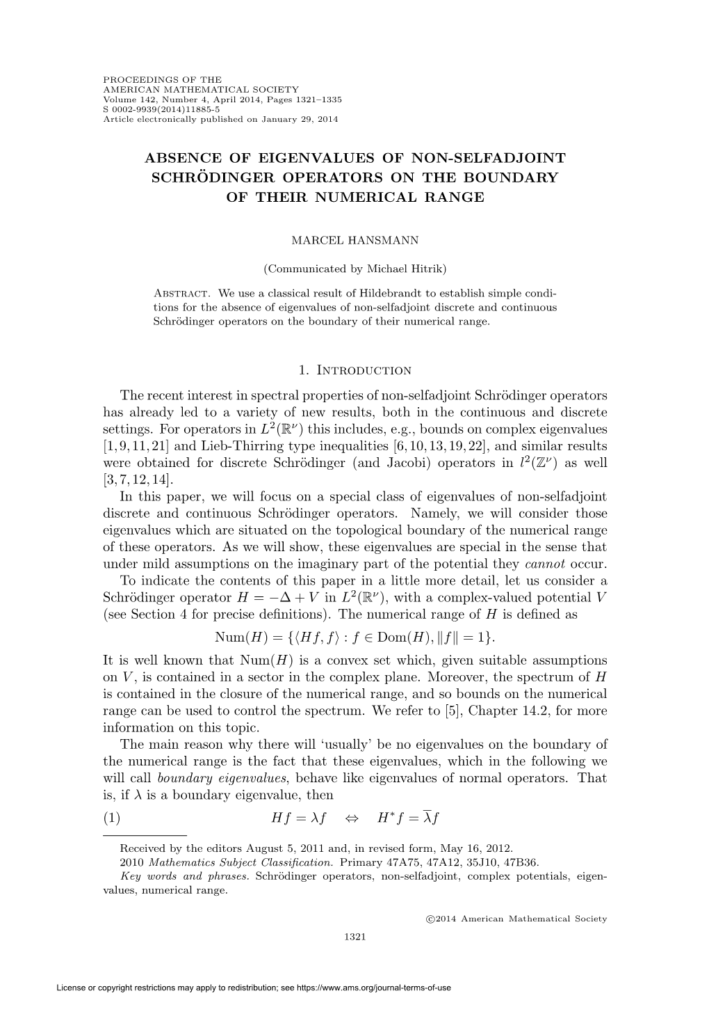 Absence of Eigenvalues of Non-Selfadjoint Schrödinger