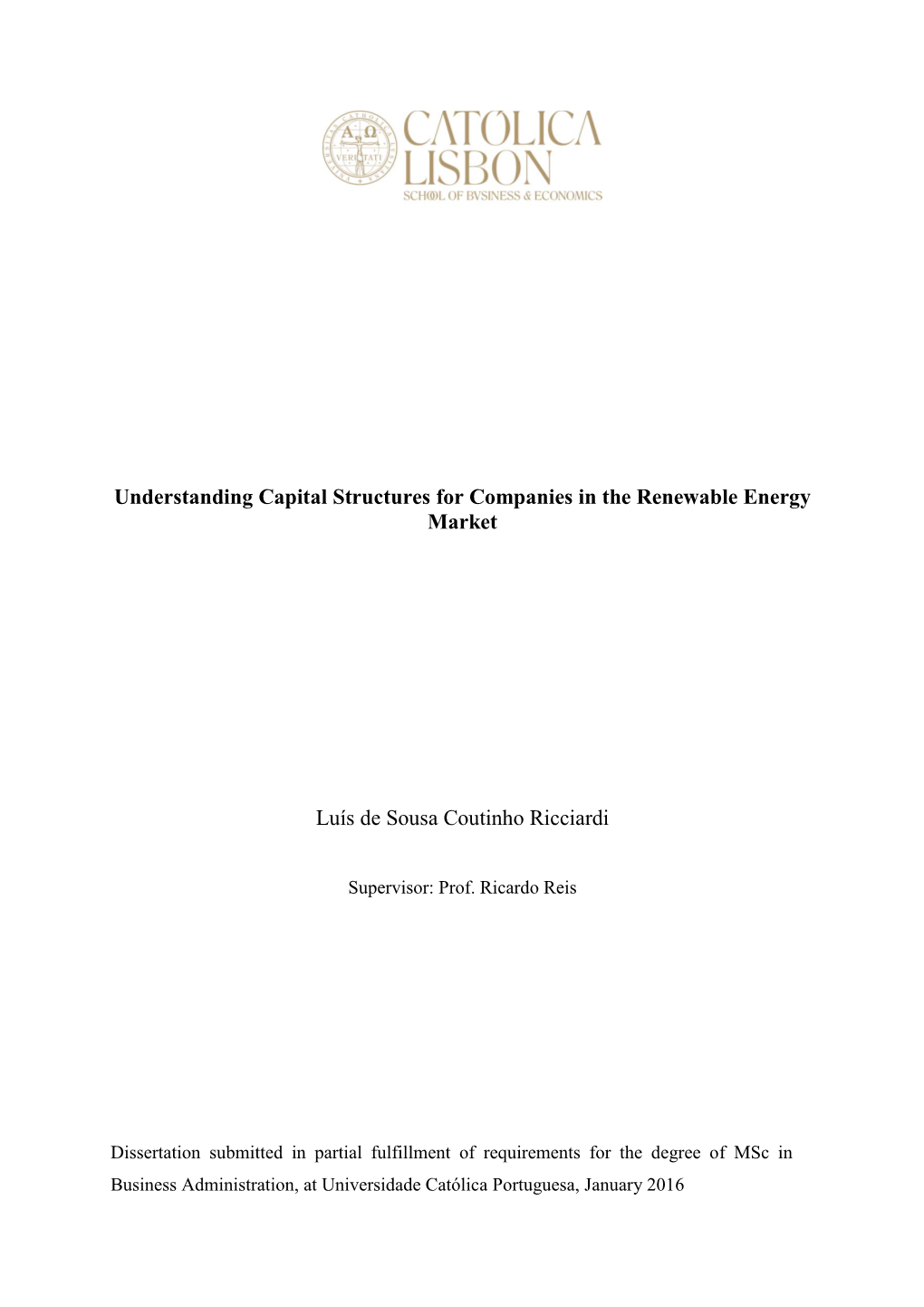 Understanding Capital Structures for Companies in the Renewable