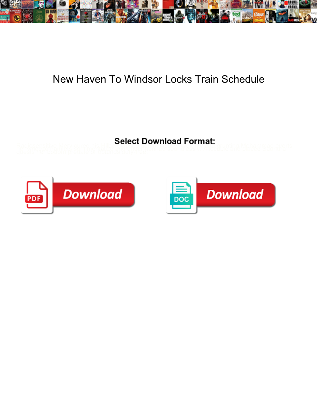 New Haven to Windsor Locks Train Schedule