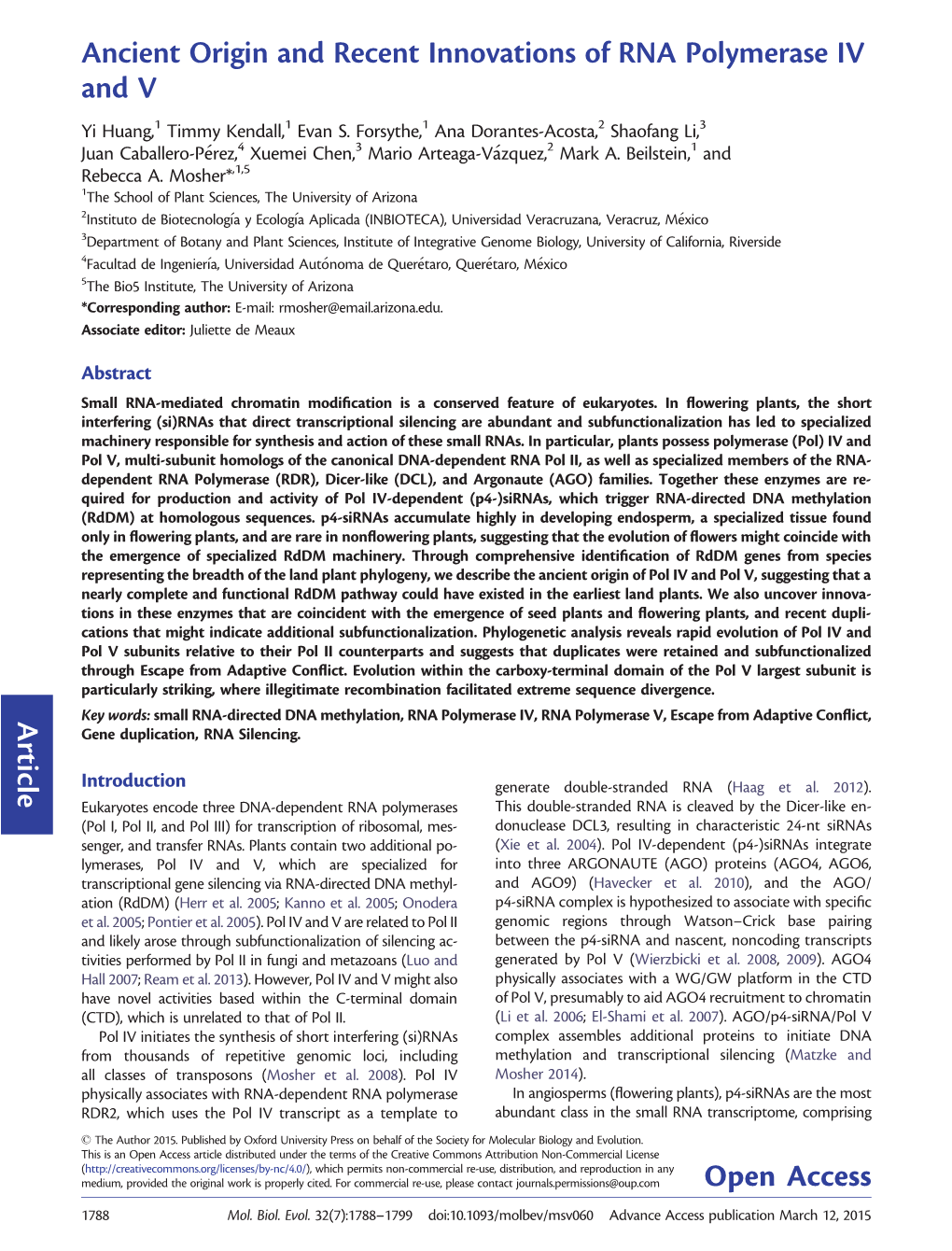 Ancient Origin and Recent Innovations of RNA Polymerase IV and V