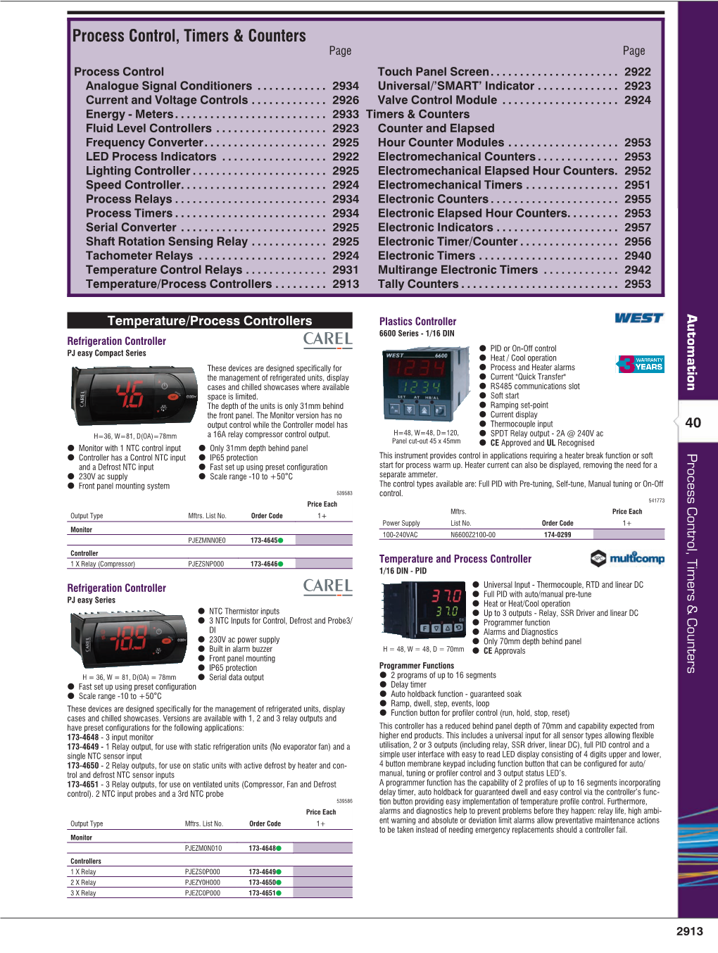 Process Control, Timers & Counters