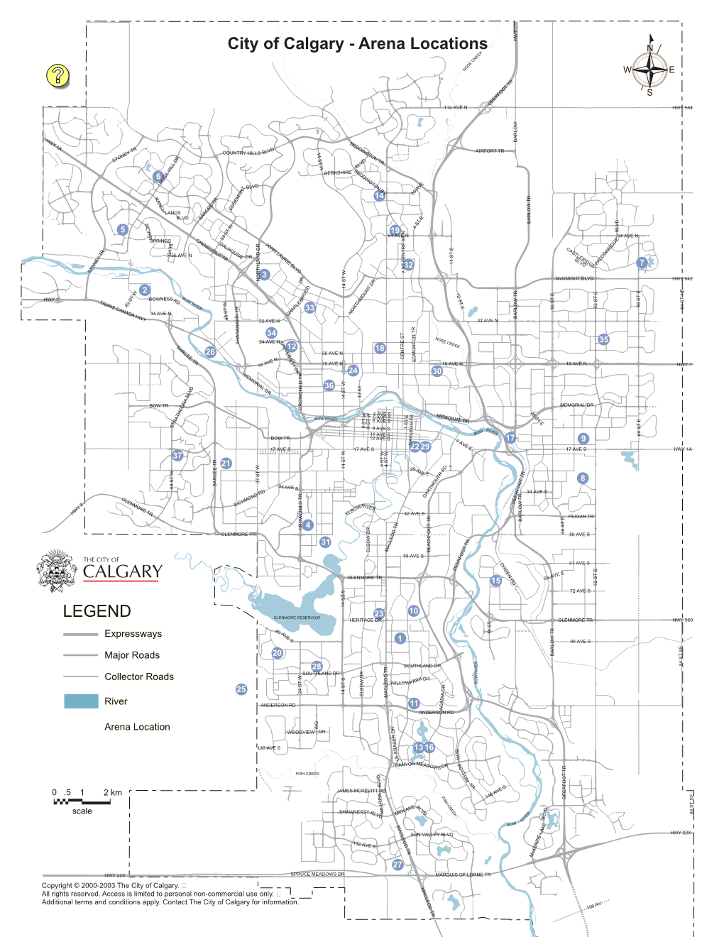 City of Calgary Arena Locations