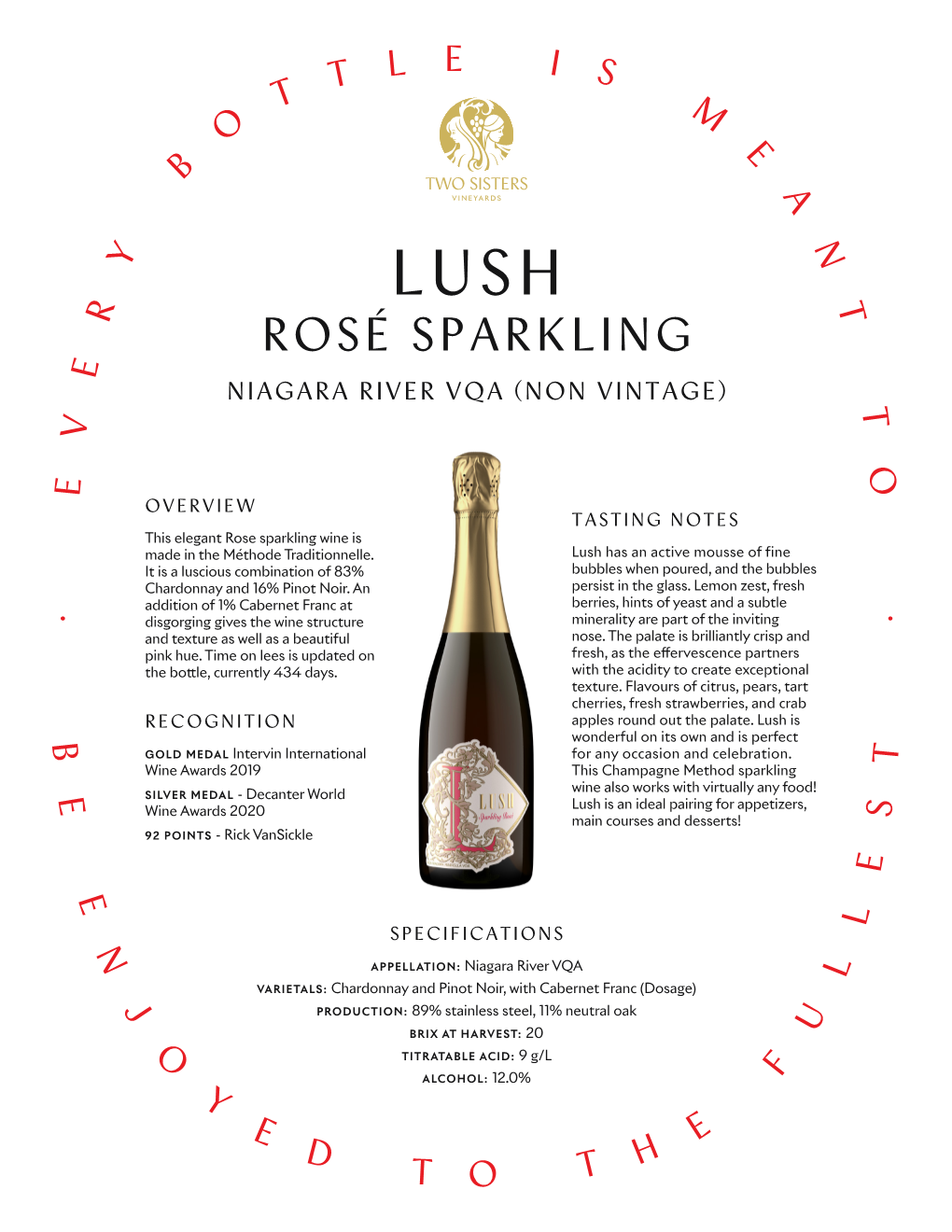 Rosé Sparkling Niagara River Vqa (Non Vintage)