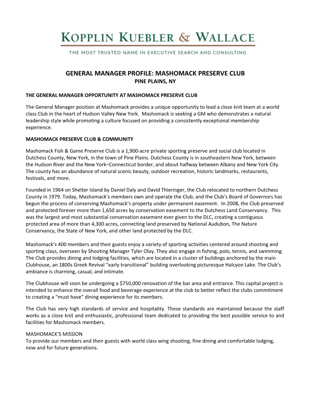 General Manager Profile: Mashomack Preserve Club