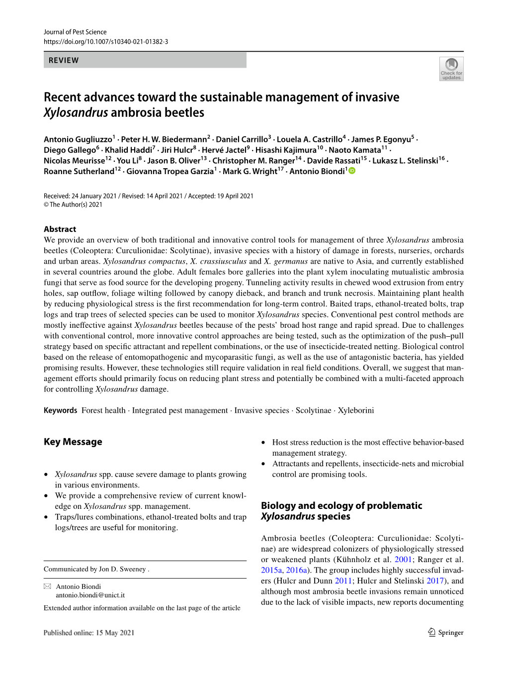 Recent Advances Toward the Sustainable Management of Invasive Xylosandrus Ambrosia Beetles