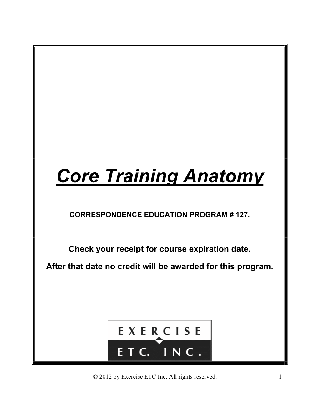 Core Training Anatomy