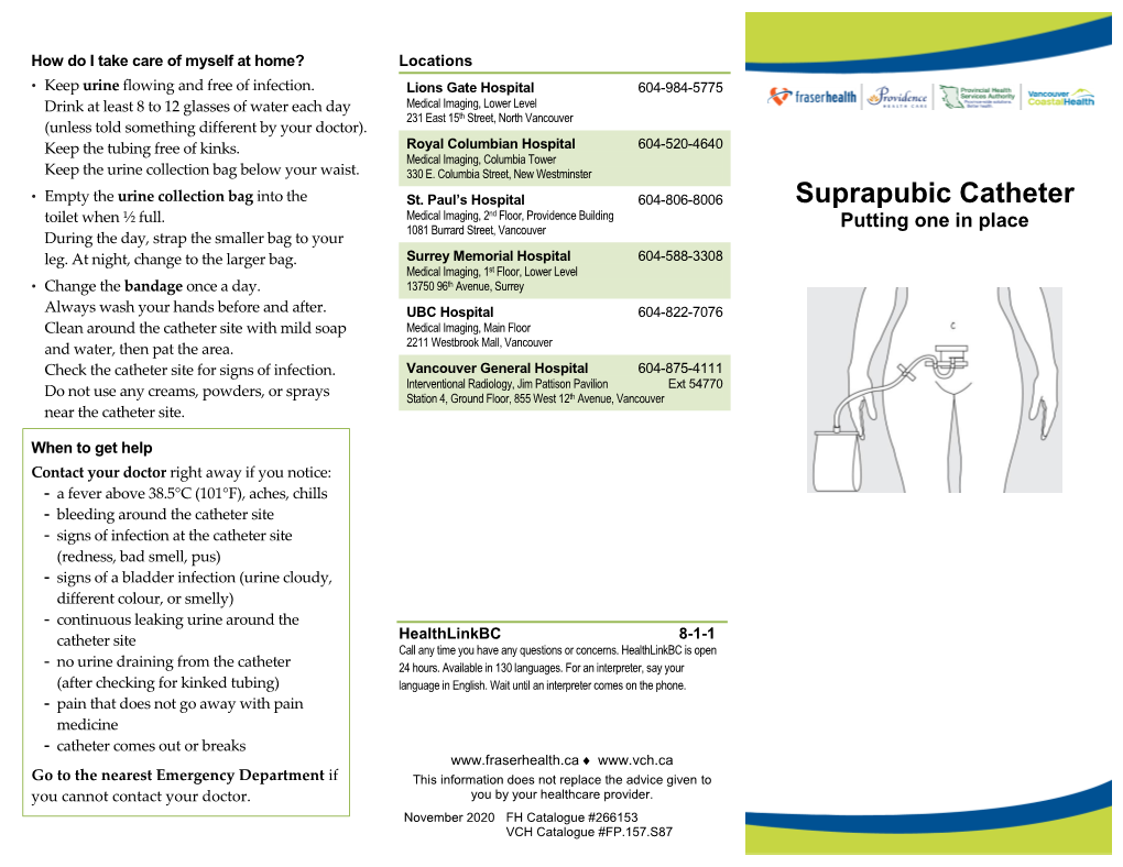 Suprapubic Catheter Toilet When ½ Full