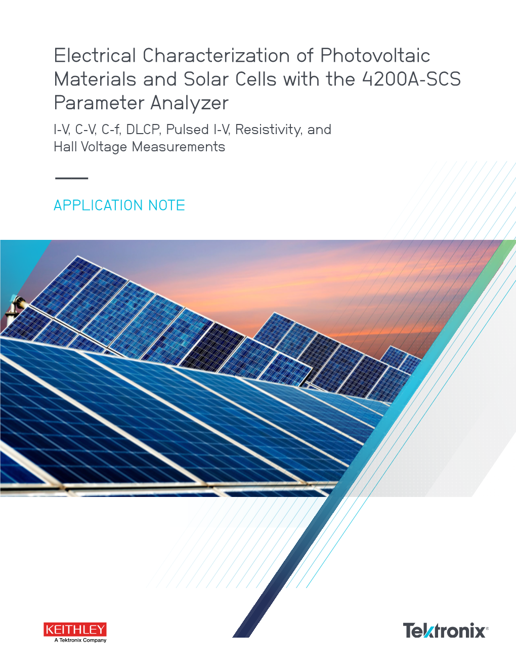 Electrical Characterization of Photovoltaic Materials and Solar