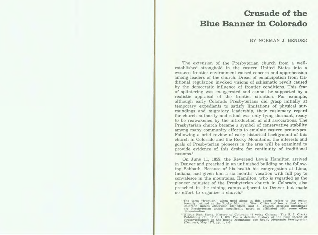 Crusade of the Blue Banner in Colorado