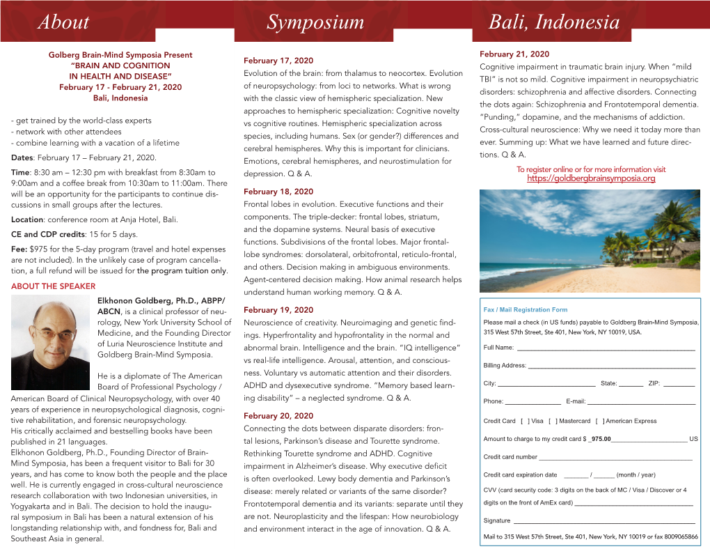 Symposium Bali, Indonesia About