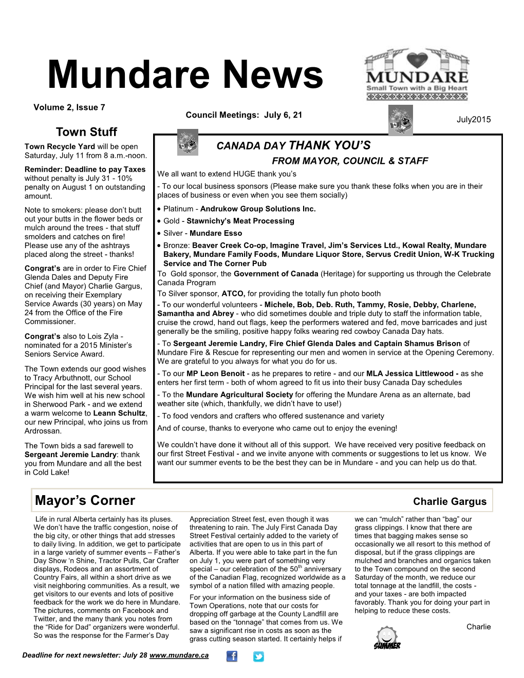 Mundare News