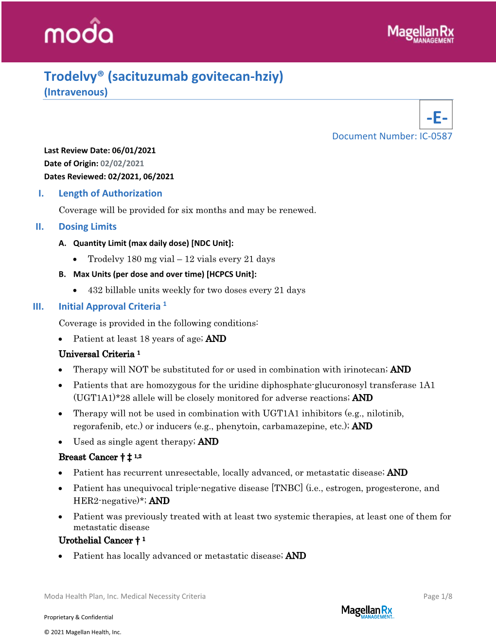 Trodelvy® (Sacituzumab Govitecan-Hziy)