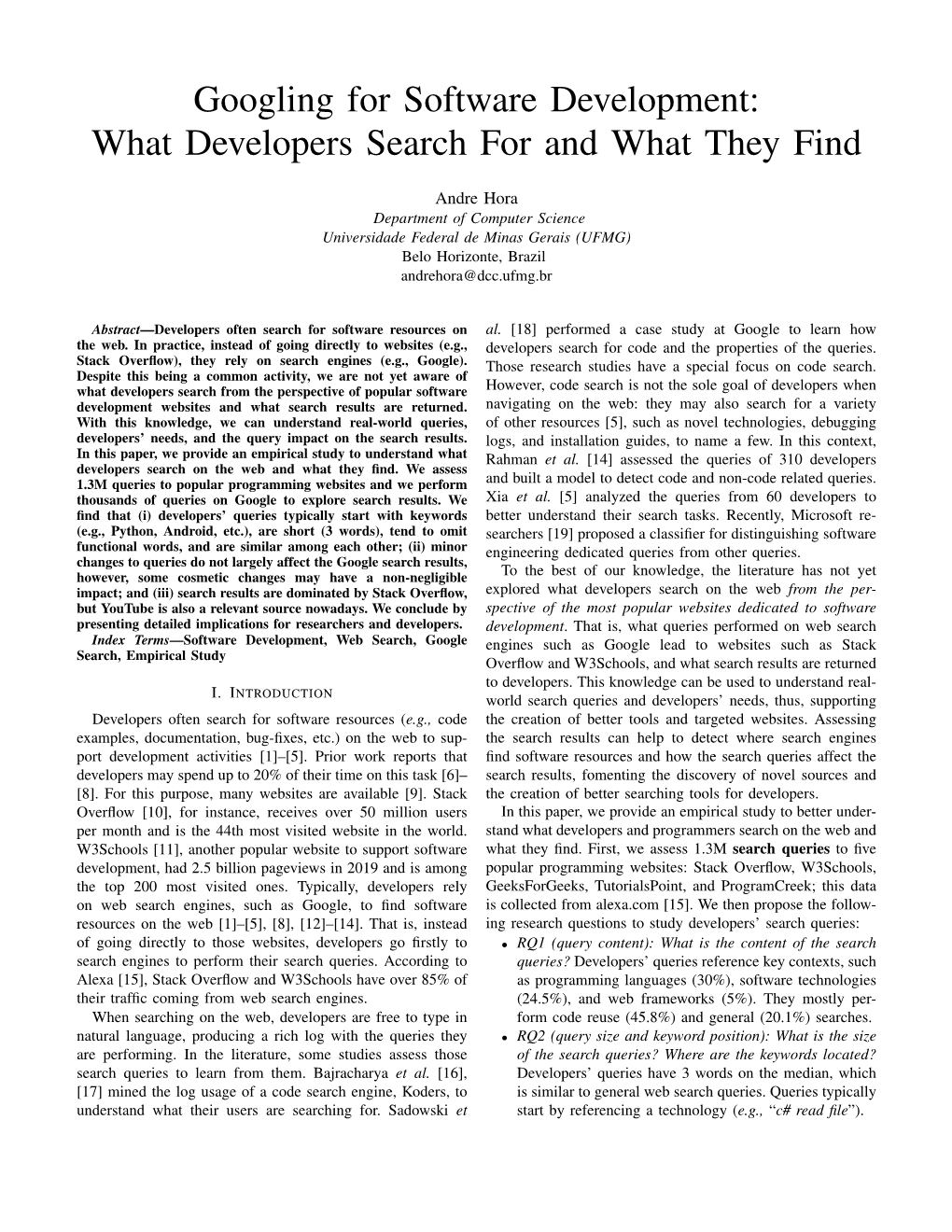 Googling for Software Development: What Developers Search for and What They Find