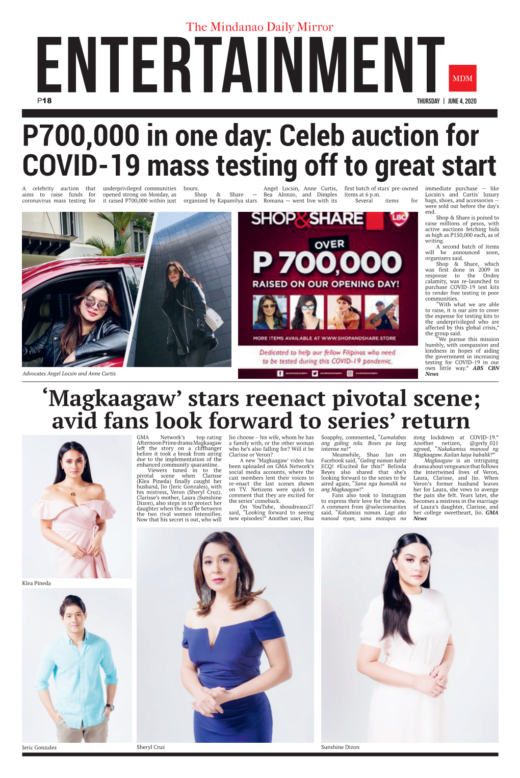 P700,000 in One Day: Celeb Auction for COVID-19 Mass Testing Off to Great Start a Celebrity Auction That Underprivileged Communities Hours