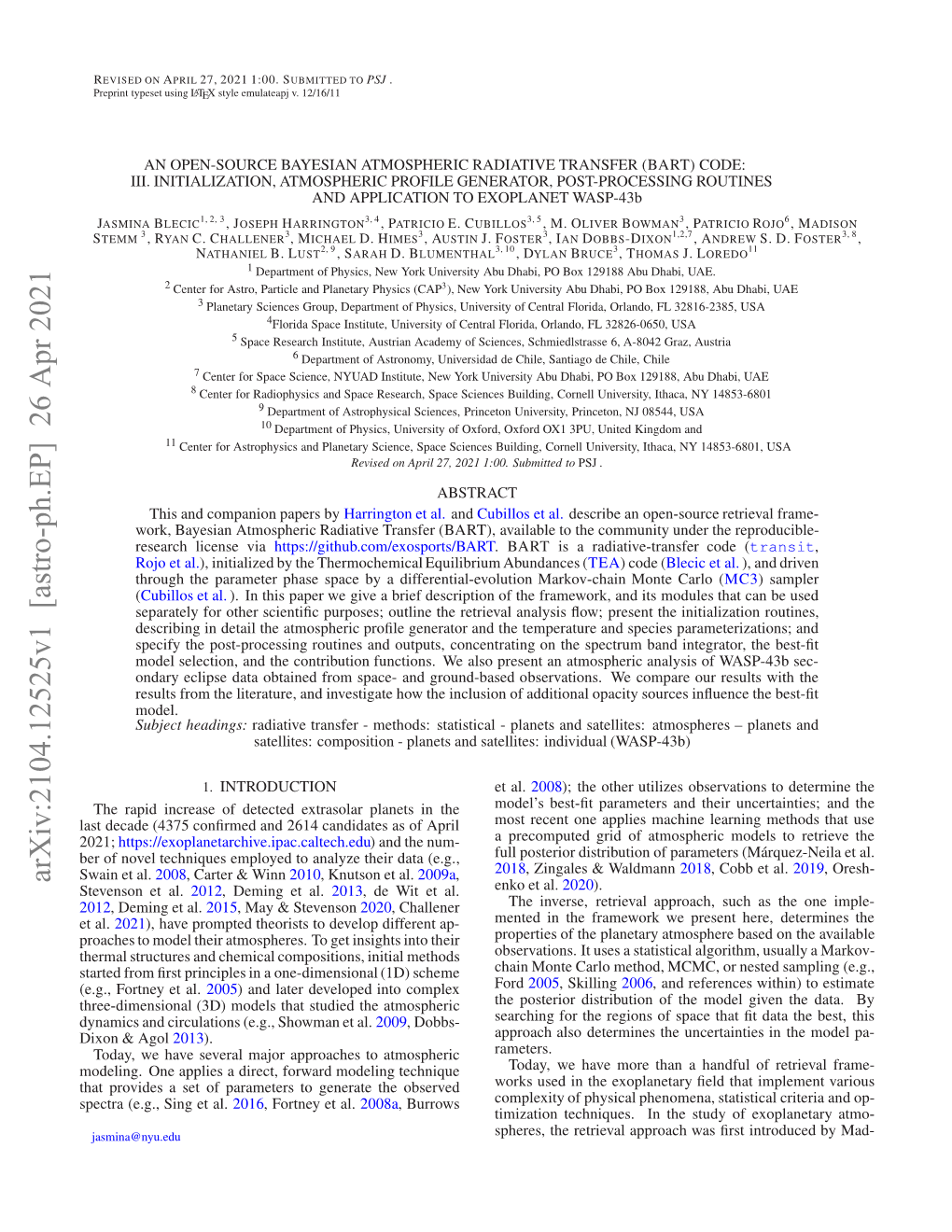 Arxiv:2104.12525V1 [Astro-Ph.EP] 26 Apr 2021 Atdcd 47 Oﬁmdad21 Addtsa Fapril of As Candidates 2614 and 2021; Conﬁrmed (4375 Decade Last Io Agol & Al