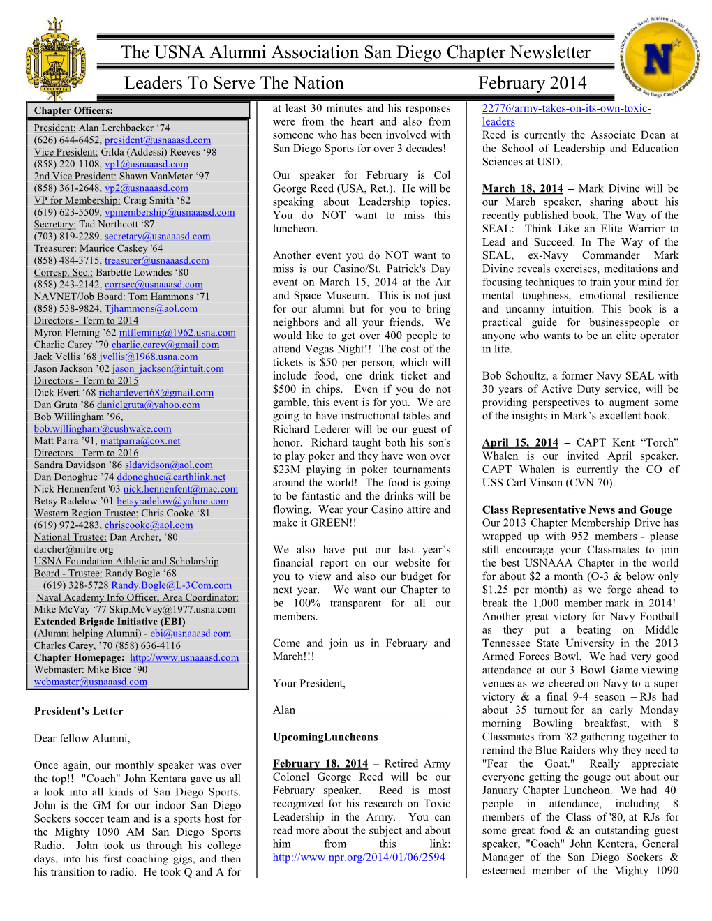 March 2006 USNA Newsletter
