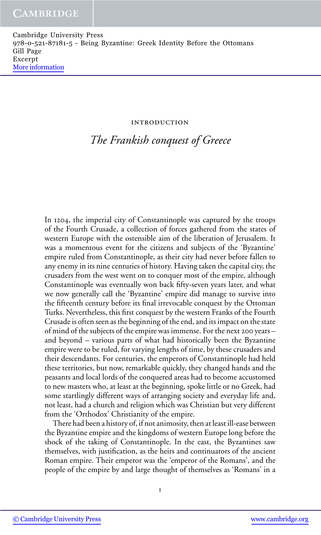 The Frankish Conquest of Greece