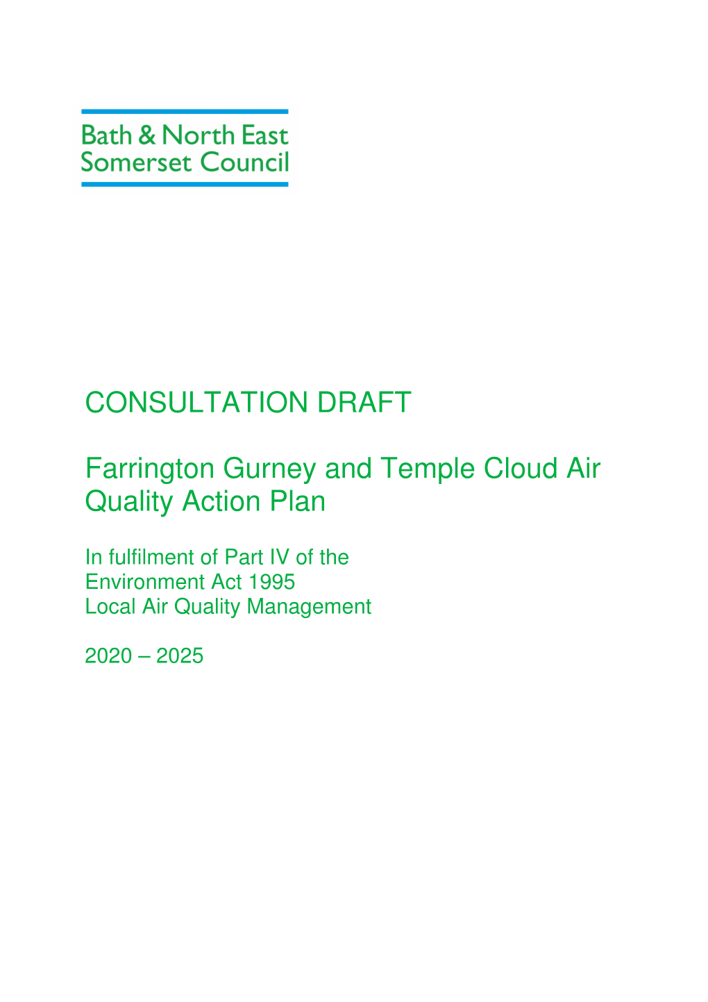 CONSULTATION DRAFT Farrington Gurney and Temple Cloud Air