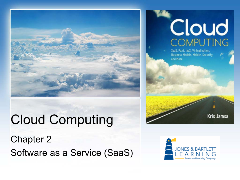 Cloud Computing Chapter 2 Software As a Service (Saas) Learning Objectives