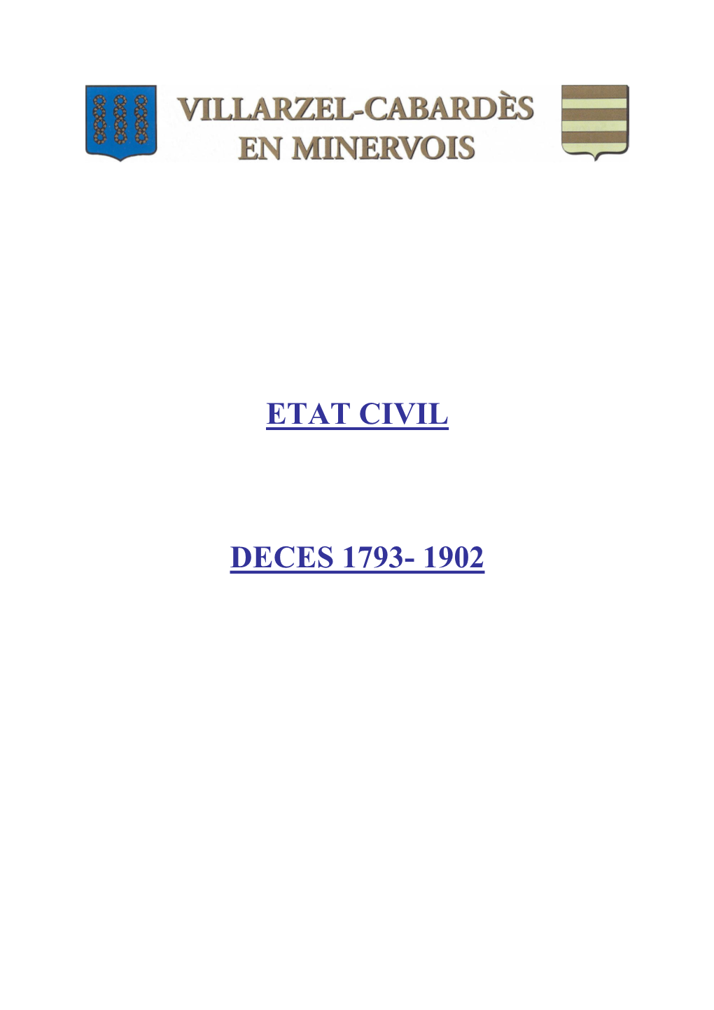 Etat Civil Deces 1793- 1902