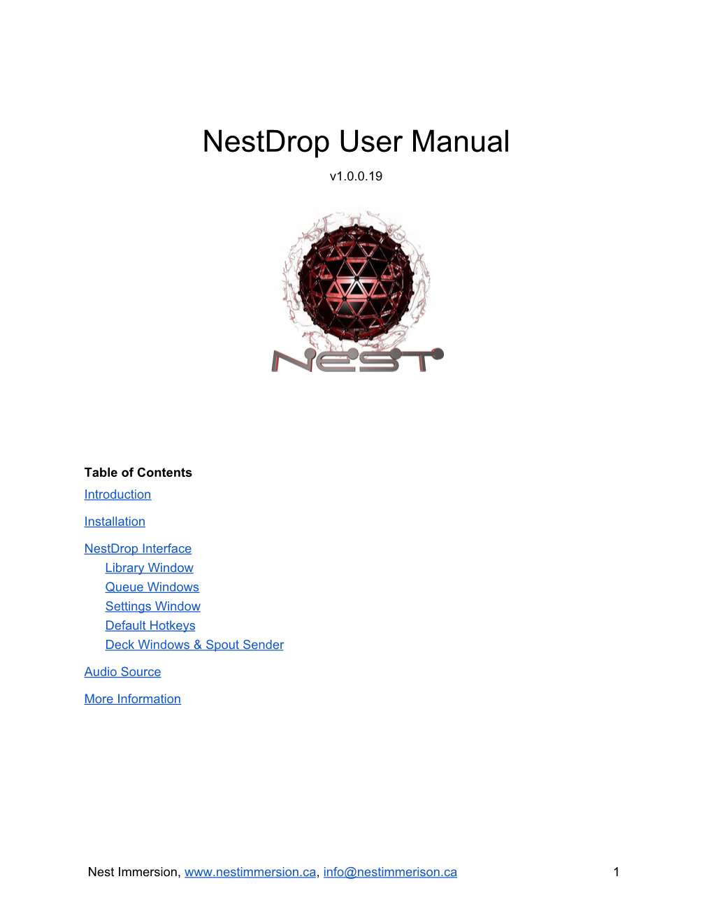 Nestdrop User Manual V1.0.0.19