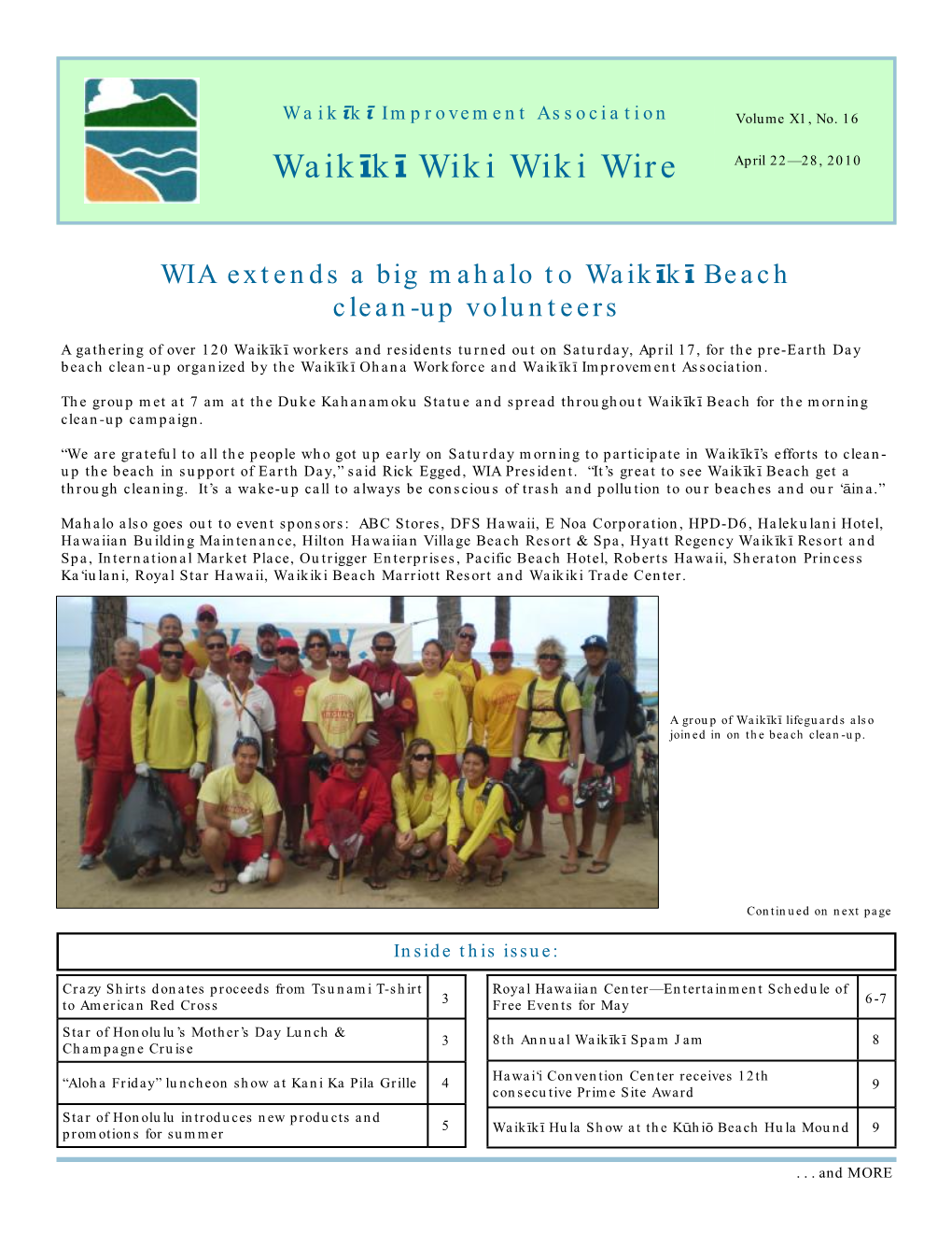 Waikīkī Wiki Wiki Wire April 22—28, 2010