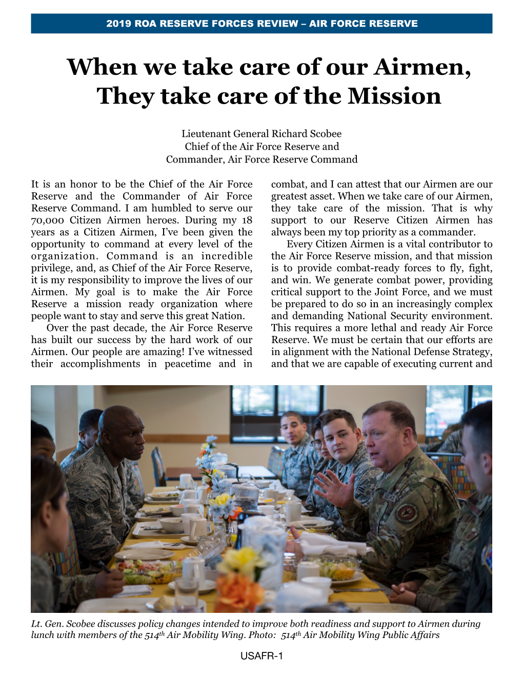 When We Take Care of Our Airmen, They Take Care of the Mission