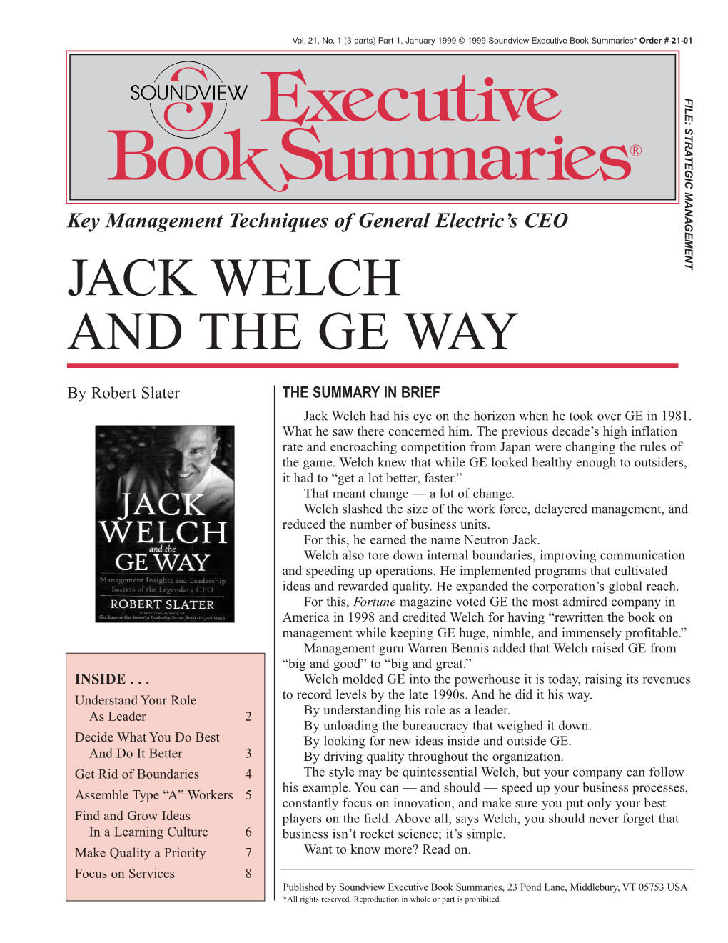 Jack Welch and the Ge Way