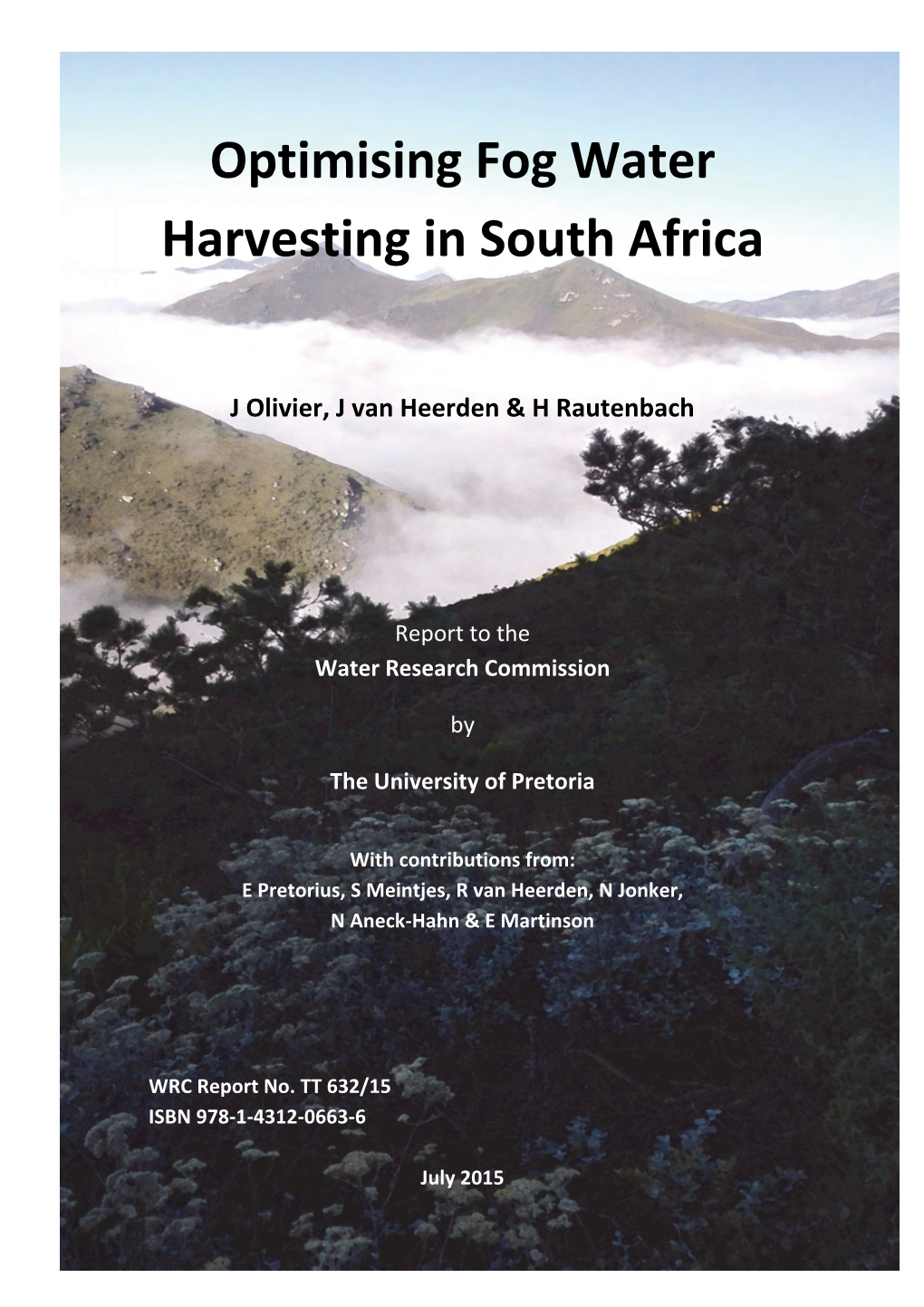 Optimising Fog Water Harvesting in South Africa