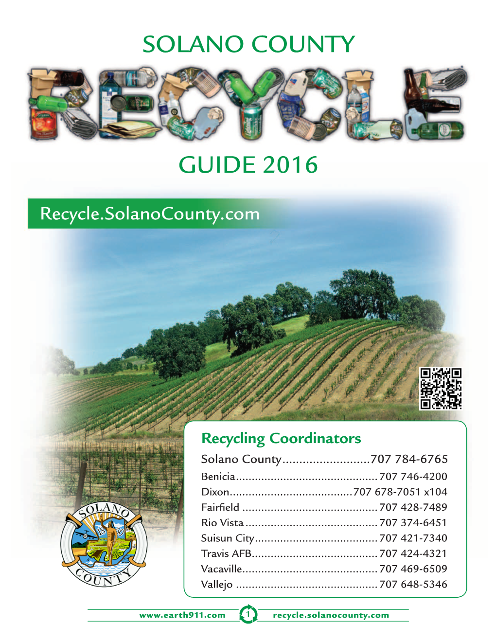 Solano County Recycling Guide in a Continuing Effort to Reduce Waste, Solano County Maintains This Guide for Recycling and Reuse in Solano County