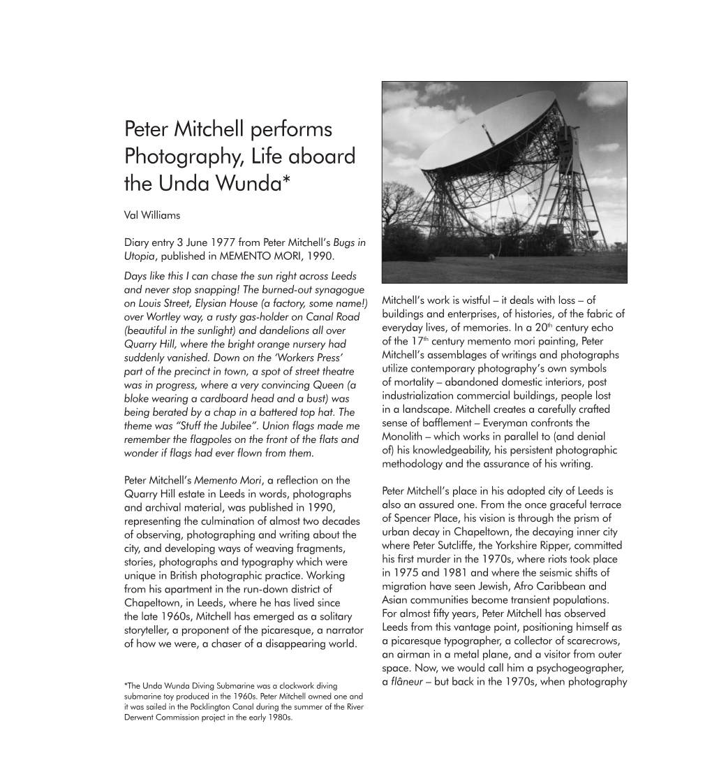 Peter Mitchell Performs Photography, Life Aboard the Unda Wunda*