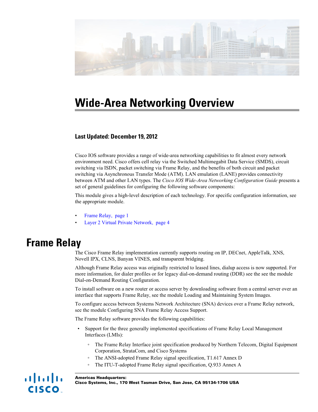 Wide-Area Networking Overview