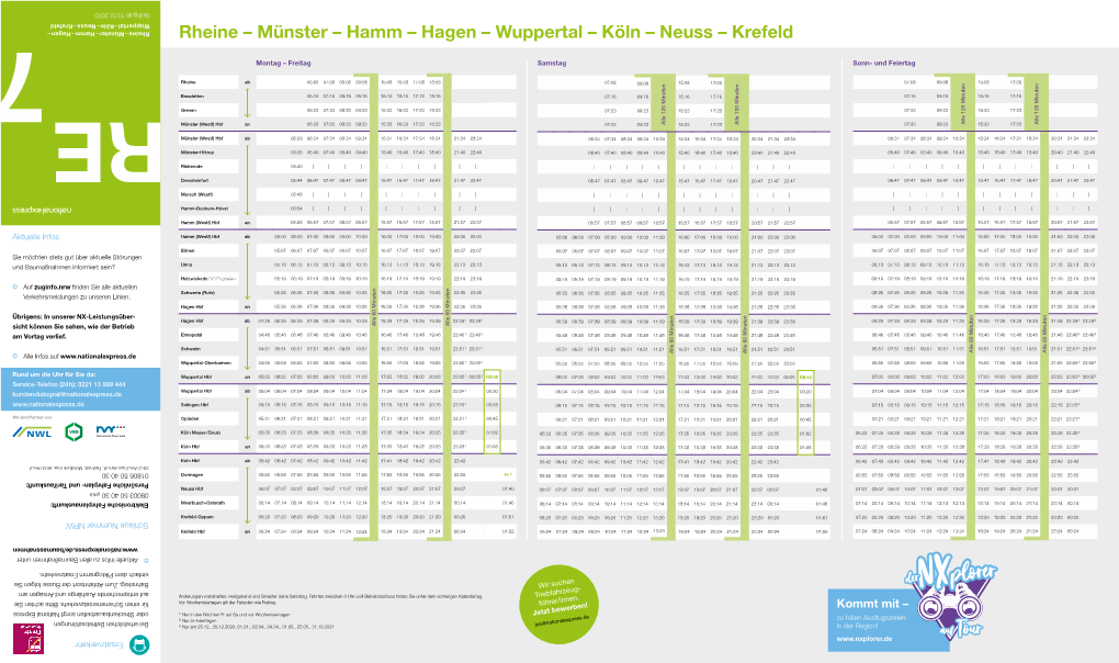 Rheine – Münster – Hamm – Hagen – Wuppertal – Köln – Neuss – Krefeld