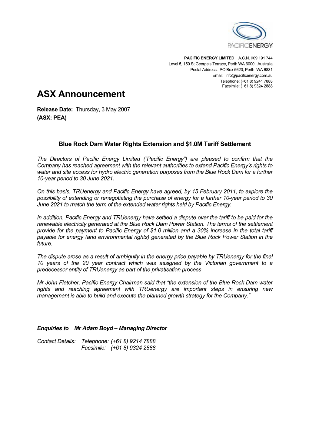 ASX Announcement