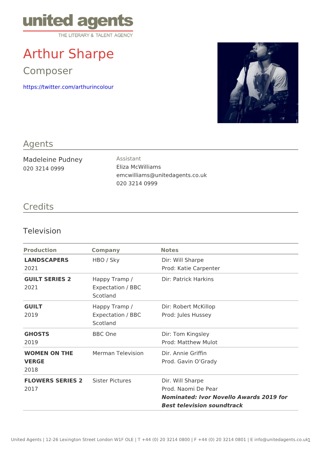 Arthur Sharpe Composer