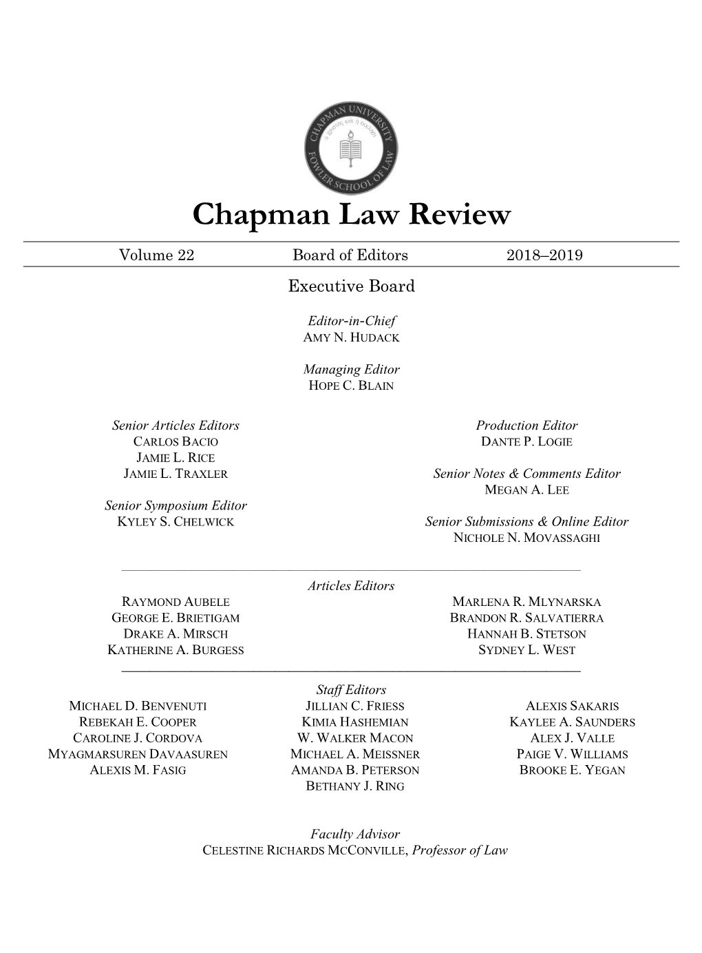 Chapman Law Review