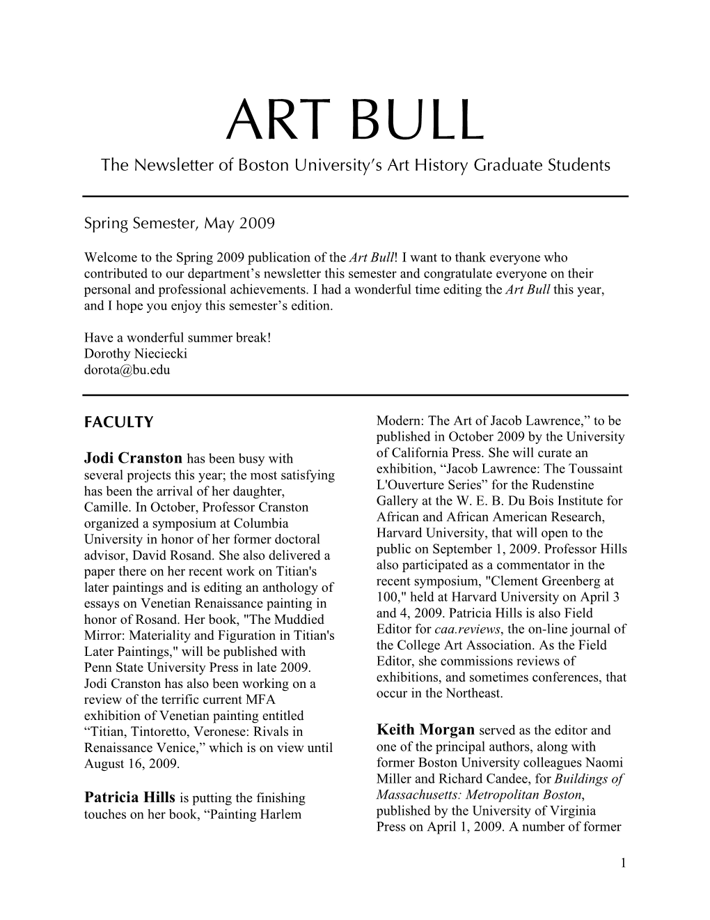 ART BULL Spring 2009