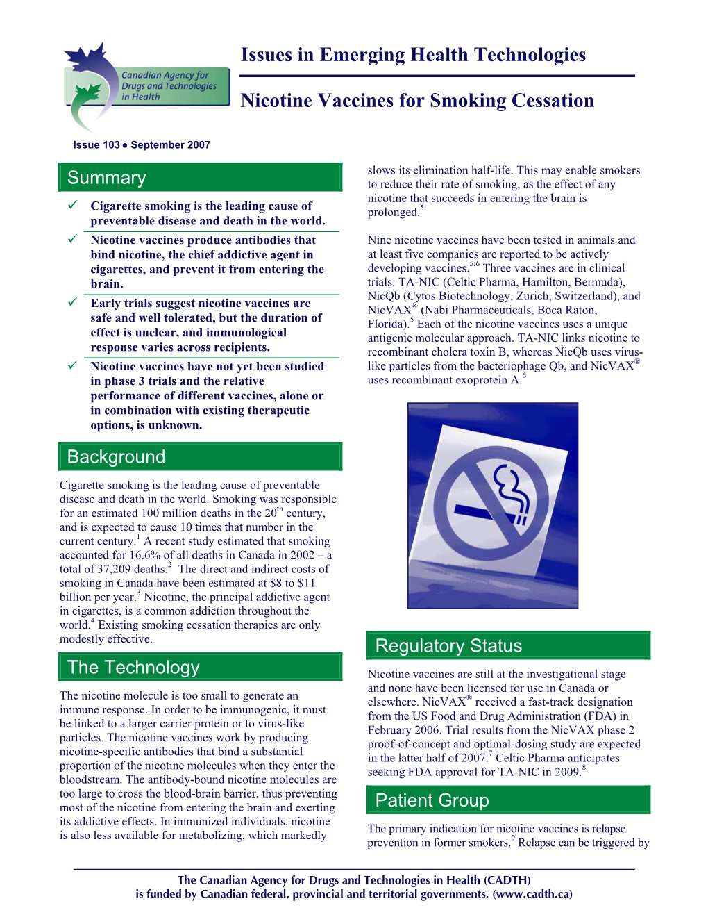 Nicotine Vaccines for Smoking Cessation
