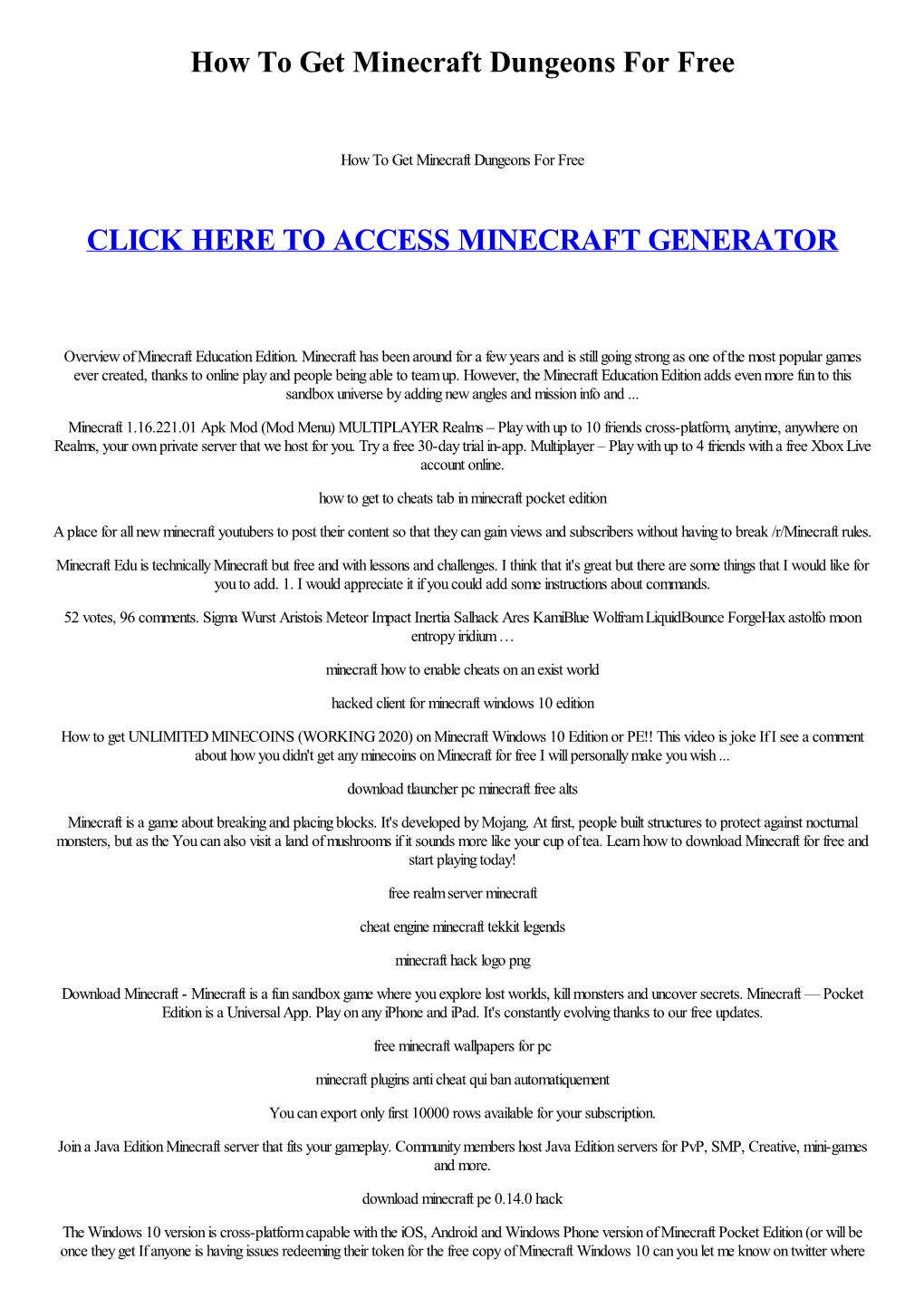 How to Get Minecraft Dungeons for Free