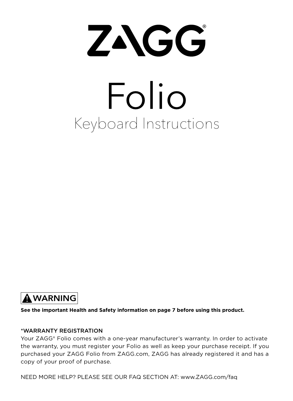 Folio Keyboard Instructions