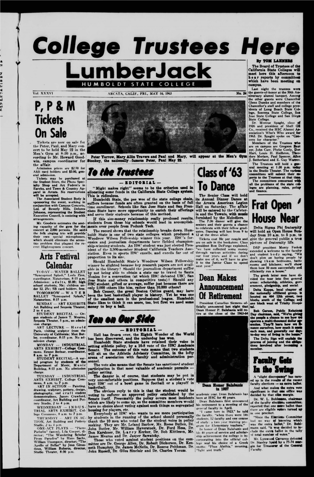 The Lumberjack, May 10, 1963